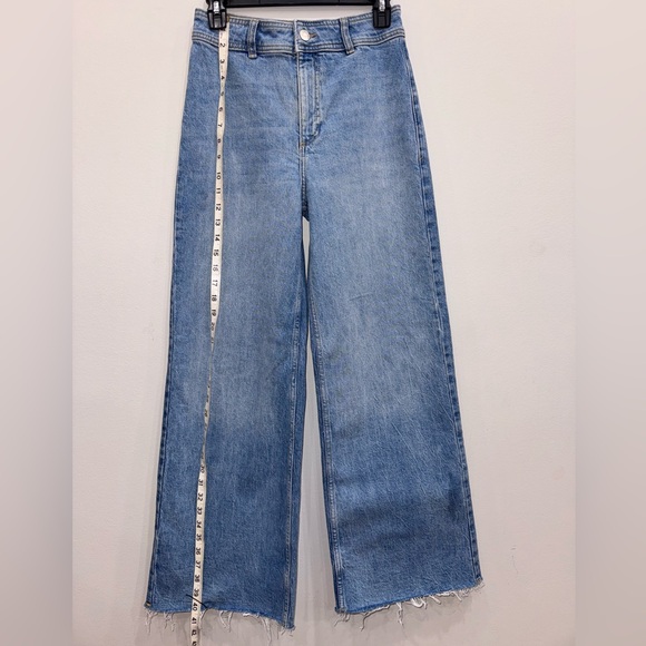 Mango Catherine Culotte High-Rise Jeans Size 4 medium blue - Picture 5 of 6